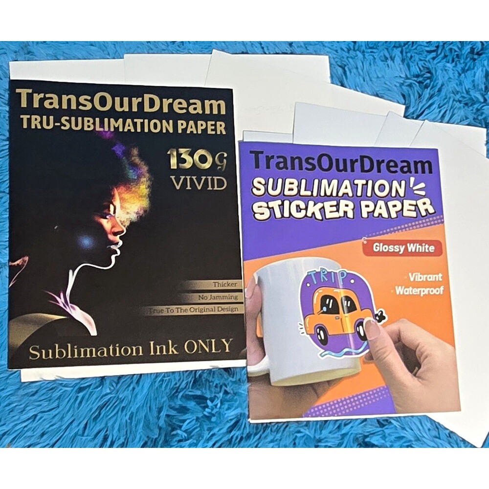 TransOurDream Sublimation Sticker Paper Glossy & Vivid 8.5x11 130g 10ct of Each